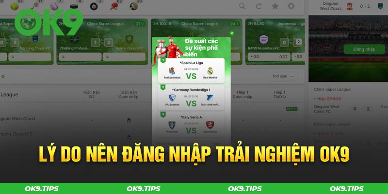 Lý do nên đăng nhập và trải nghiệm tại nhà cái OK9